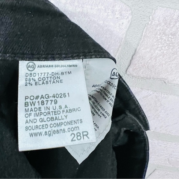 AG The Farrah High Rise Skinny Ankle Raw Hem Jeans in Black Size 28 - Picture 9 of 9